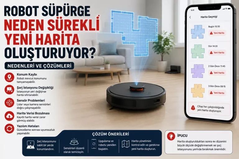 Robot Süpürge Neden Sürekli Yeni Harita Oluşturuyor?