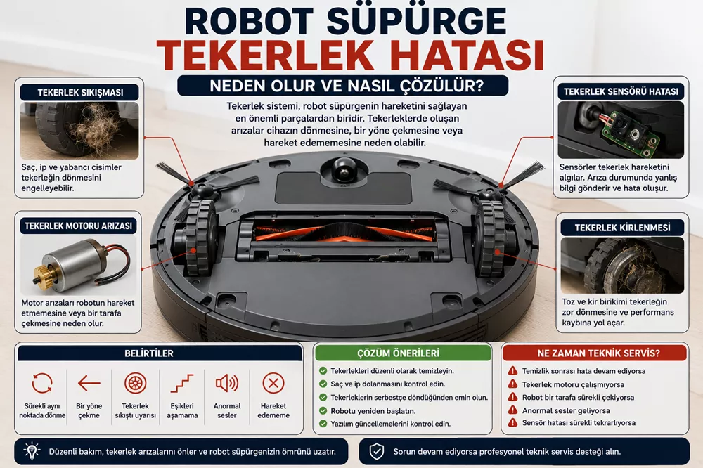 Robot Süpürge Tekerlek Hatası Nedir? Nasıl Çözülür?